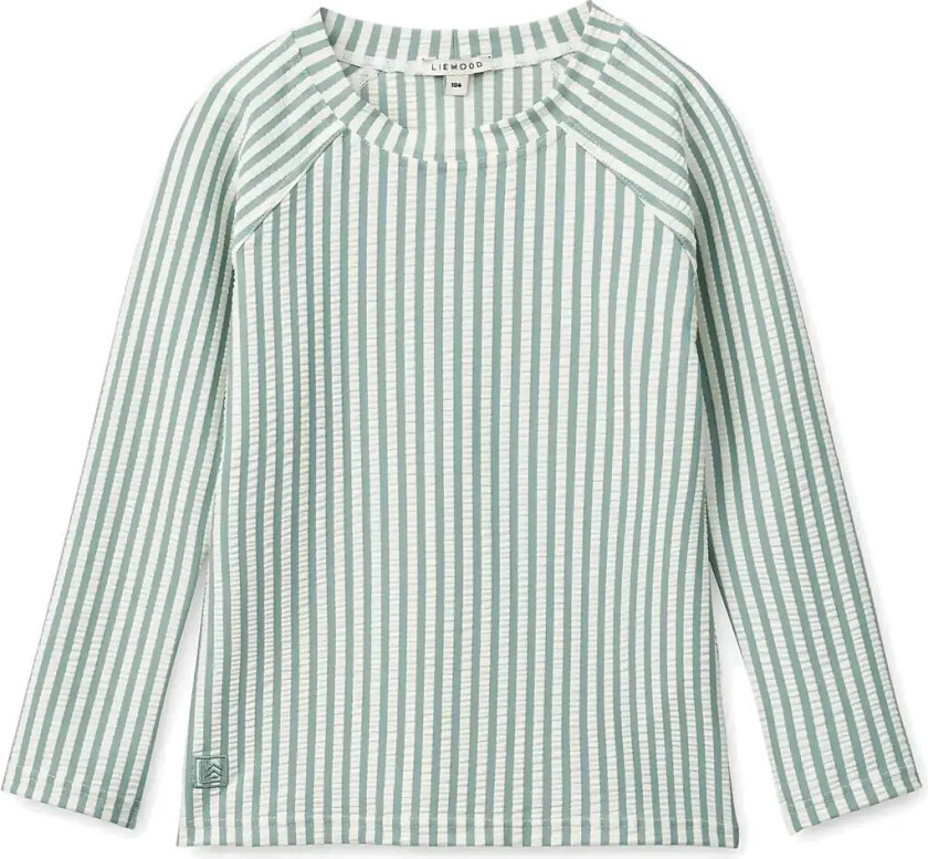 Noah Seersucker Longsleeve Swim Tee - Green - 110