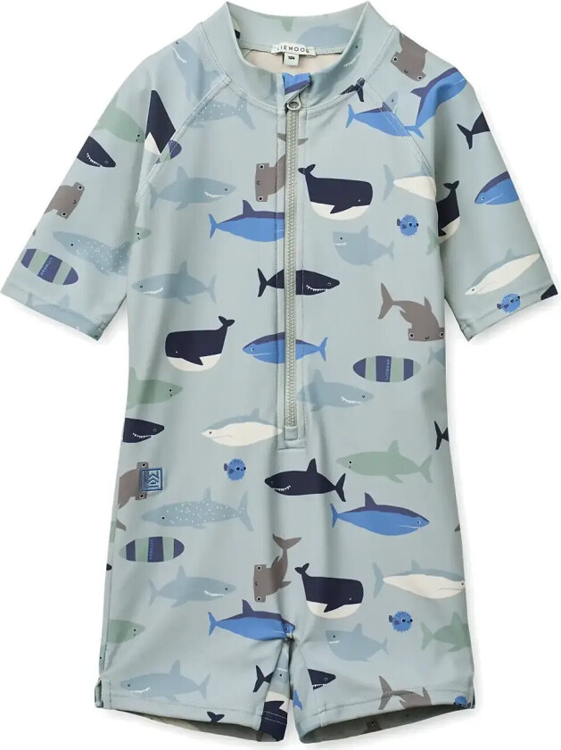 Max Printed Shortsleeve Swim Jumpsuit - Blue - 74