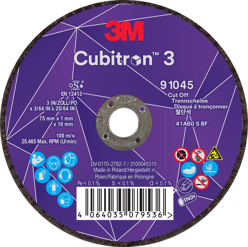 Cubitron 3 Kappeskive 22,23 mmx125 mm