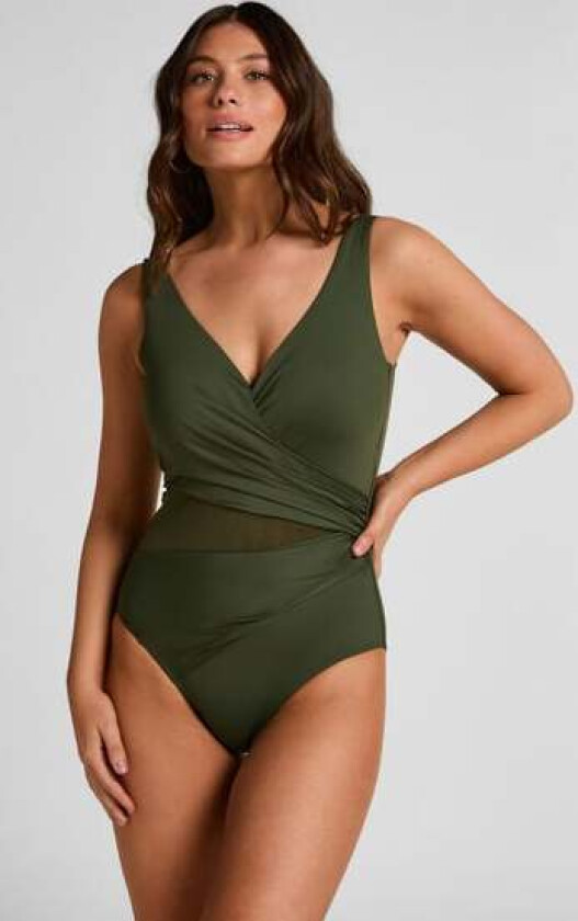 Badedrakt Shaping Shell Mesh Grønn