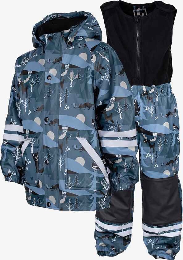 Regnsett Lekhyttan Rain Set Fleece - Blå