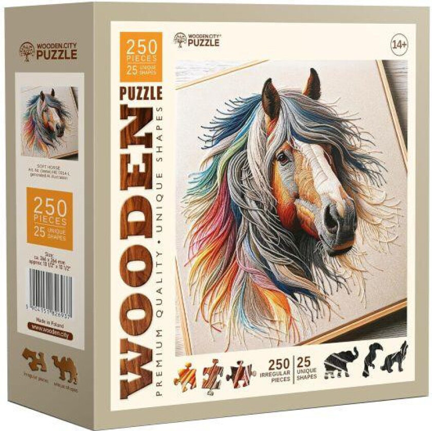 WoodenCity Trepuslespill - 250 brikker - Hest