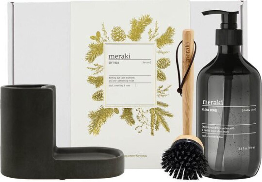 Gavesett rengjøringskit med holder,naturbørste og oppvaskmiddel 1L Shadow Lake