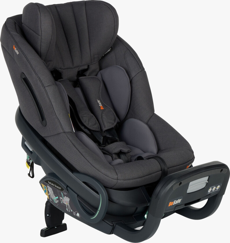 Stretch² Bilstol, Dark Grey Mélange - Bakovervendte