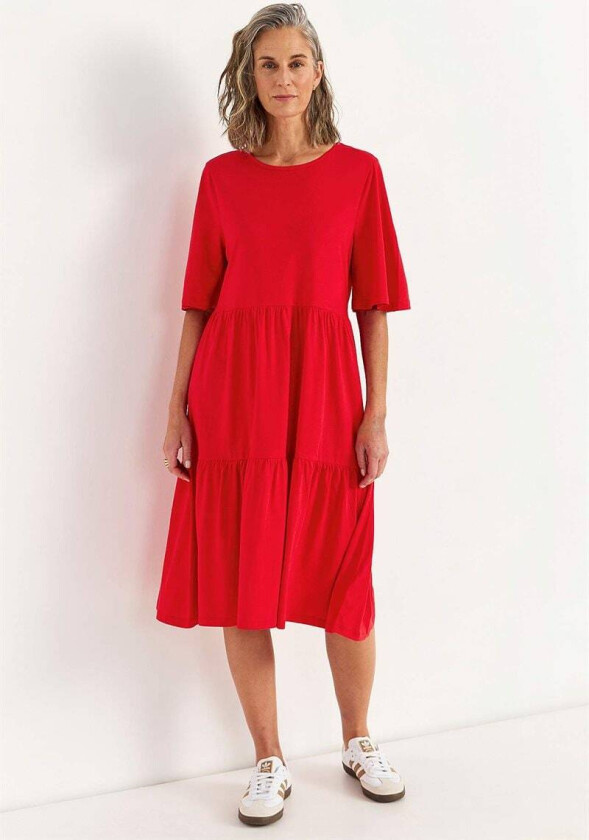 Jersey-kjole med volang