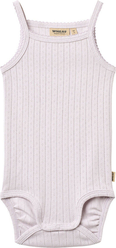 Body u/e - Rib/Hullmønster - Ellen - Purple Light m. Blond - - 68 - Body uten ermer