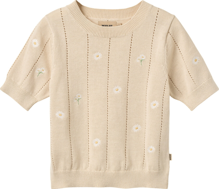 T-skjorte - Strikk - Sandskjell White blomster - - 8 år (128) - T-skjorte
