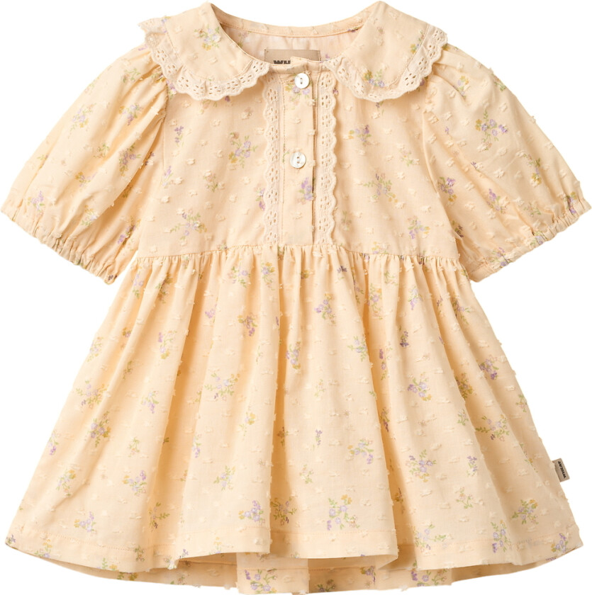 Kjole - Blonder - Adele - Knapt Apricot Blomster - - 74 - Kjole