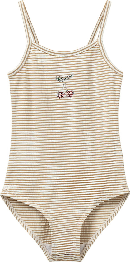 Badedrakt - PollyKB - UV50+ - Varm Stone Stripe - - 6 år (116) - Badetøy