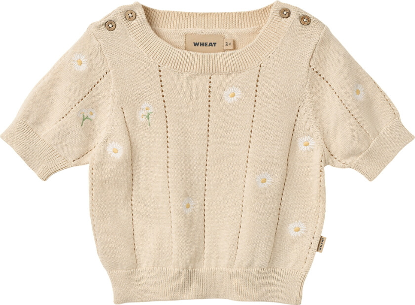 T-skjorte - Strikk - Sandskjell White blomster - - 1½ år (86) - T-skjorte