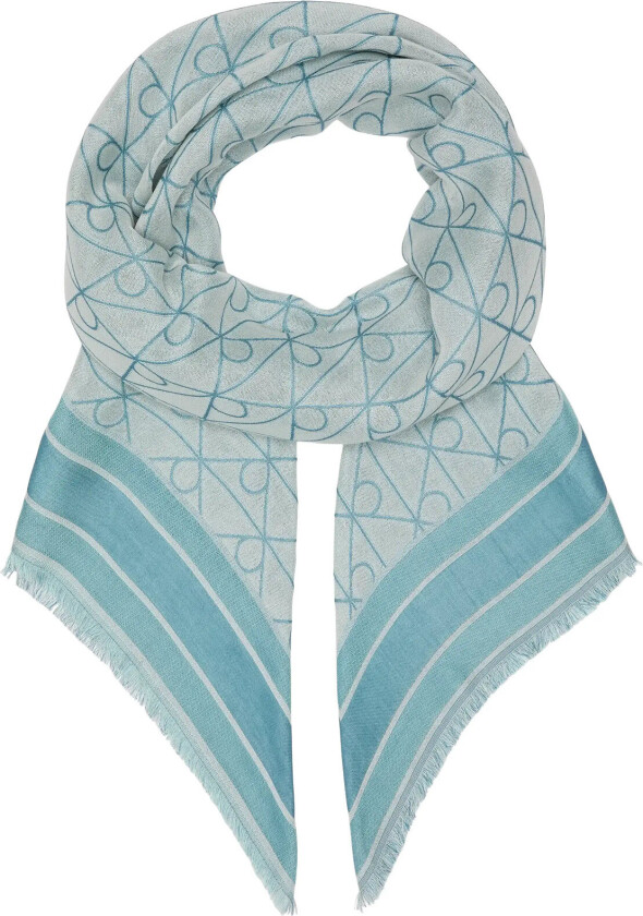 Bilde av Emblem Aop Jacquard Square Scarf - Blue - ONE SIZE