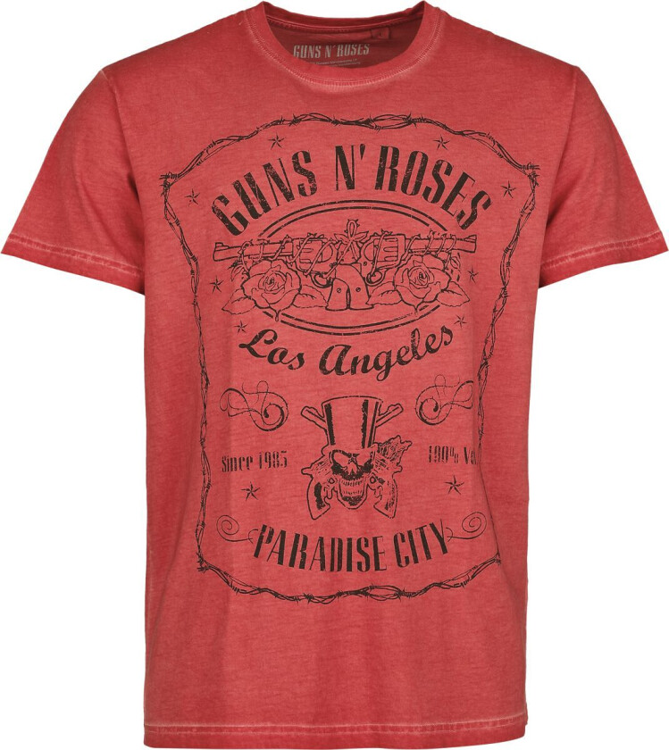 T-skjorte - Paradise City Label - S til 4XL - Herrer - rød