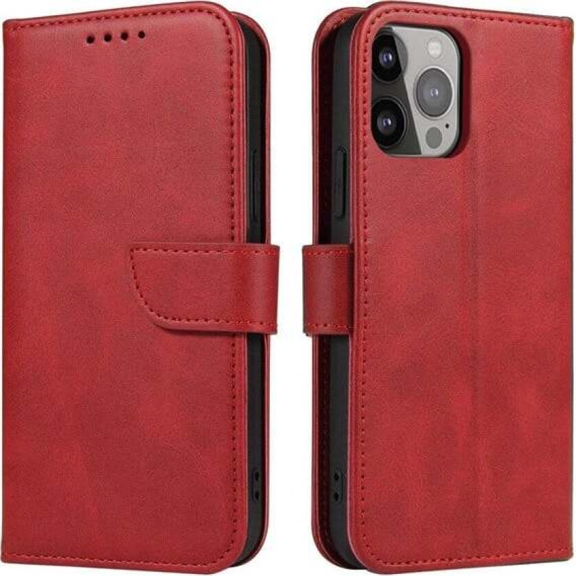 Magnet Case for Samsung Galaxy S23+ Flip Cover Wallet Stand Red