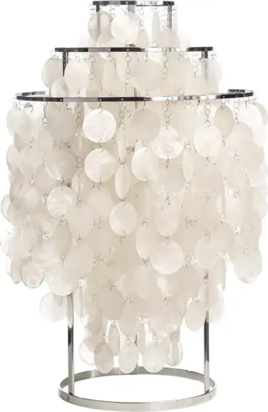 FUN 1TM bordlampe, krom, høyde 65 cm, skjell
