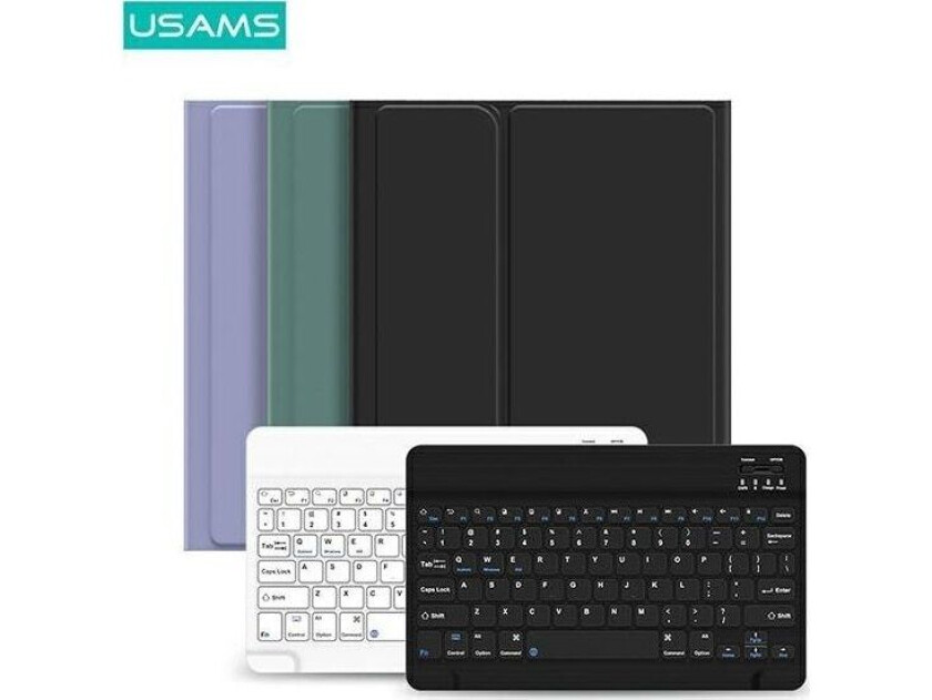 USAMS Winro-deksel med tastatur iPad 10,2" grønt deksel-hvitt tastatur/grønt deksel-hvitt tastatur IP1027YR02 (US-BH657)