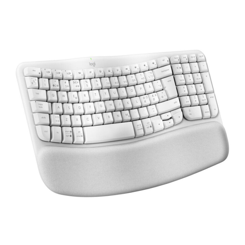 Wave Keys - Off-White - ND - Ergonomisk tastatur - Nordisk - Hvit