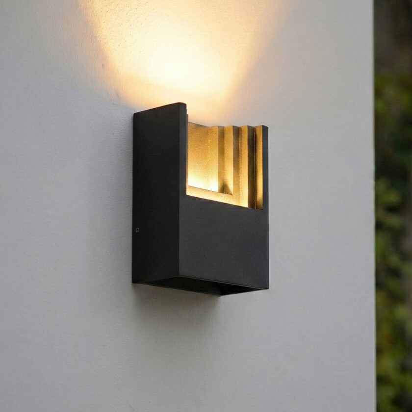 Lindby utendørs LED-vegglampe Aurali, 1 lyskilde, svart, IP65