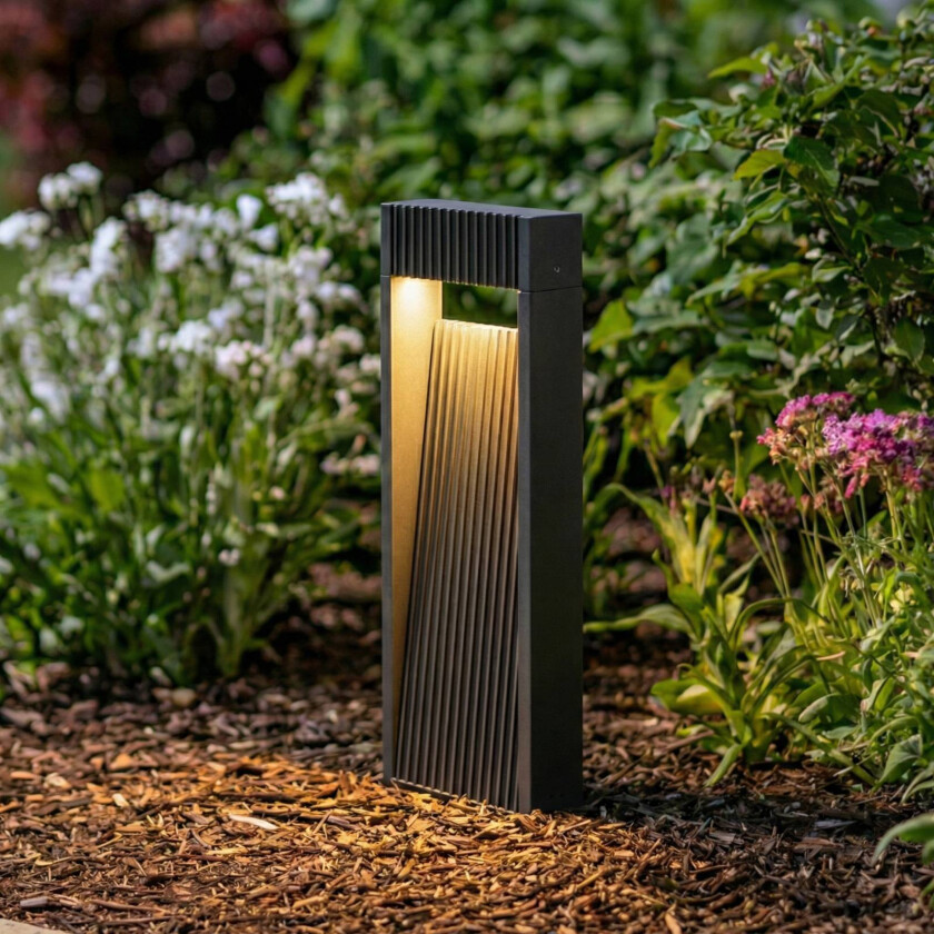 Lucande LED-sokkellampe Tavion, 40 cm, antrasitt, IP65