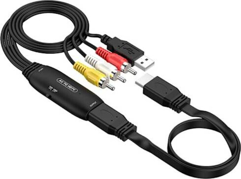 AV til HDMI-konverter med 2-End Kabel - Hannkontakt for Forbedret Tilkobling