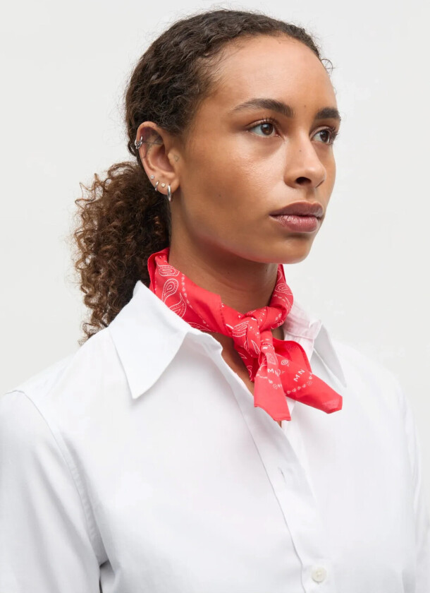 Soft Cotton Paisley Scarf Solid - Red - ONE SIZE