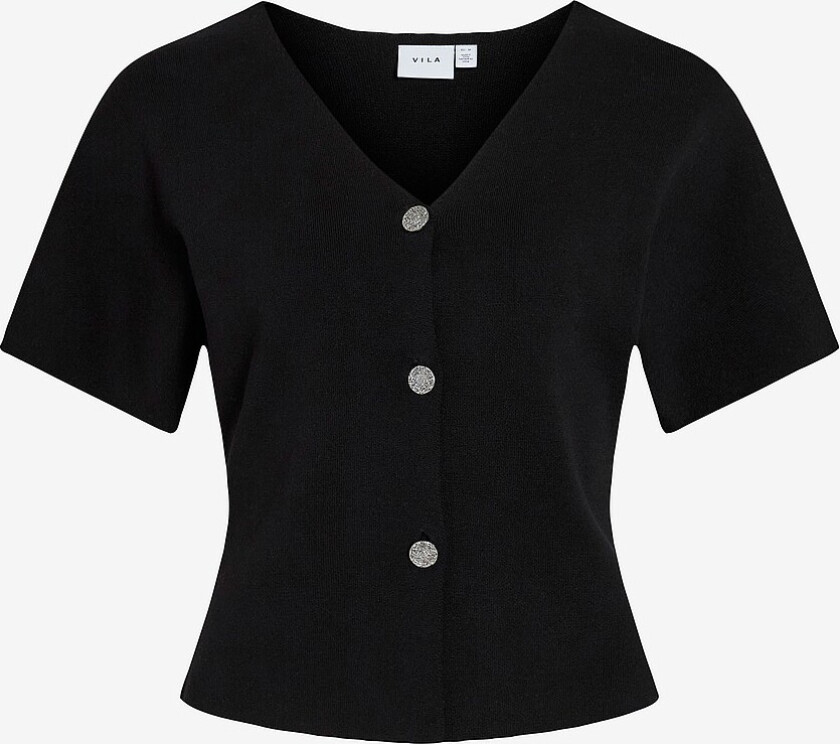 Kardigan viSway V-neck 2/4 Knit Cardigan - Svart