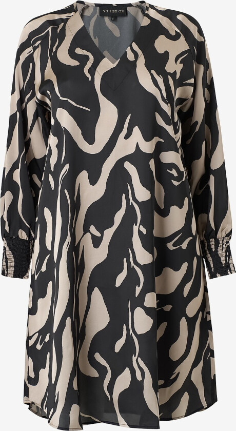 Kjole med ballongermer - Flerfarget