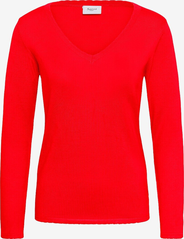 Pullover MilaSZ LS V-neck - Rød