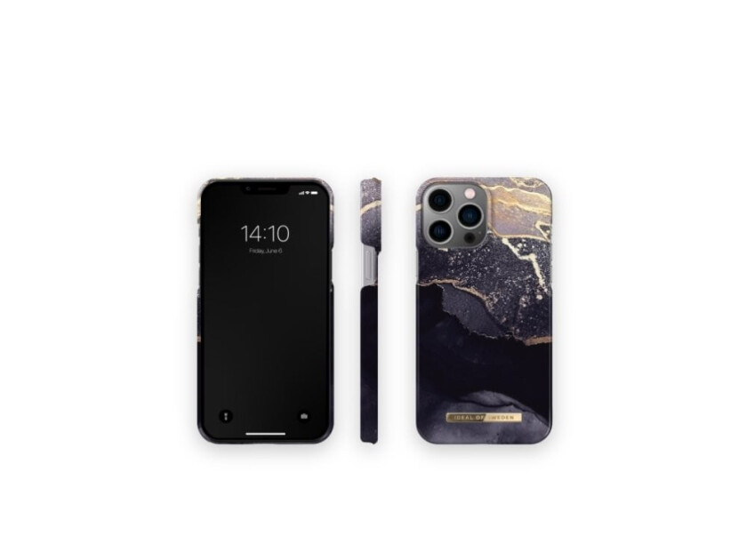 IDEAL OF SWEDEN Fashion - Baksidedeksel for mobiltelefon - plastikk - gyllen skumringsmarmor - for Apple iPhone 14 Pro Max