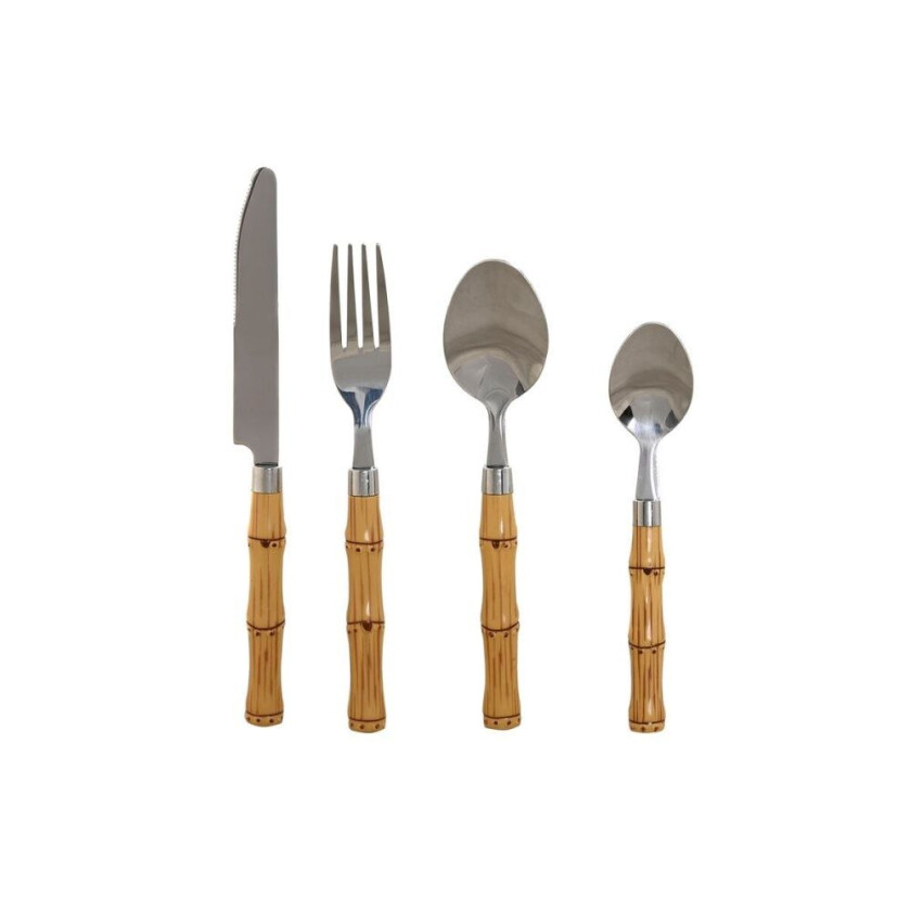 Bestikk Home ESPRIT Sølv Naturell Rustfritt stål ABS 3 x 2 x 16 cm 24 Deler