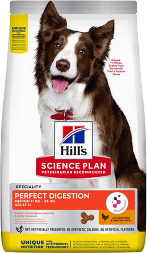 Adult Perfect Digestion Medium Chicken & Rice - Dry Dog Food 12 kg - Hund - Hundefôr & hundemat - Tørrfôr for hund - Hills Science Plan