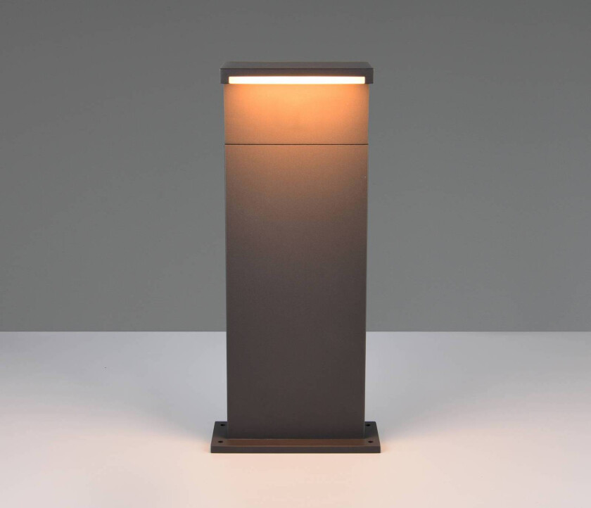 LED-sokkellampe Ravi, antrasitt, høyde 50 cm, metall, IP65