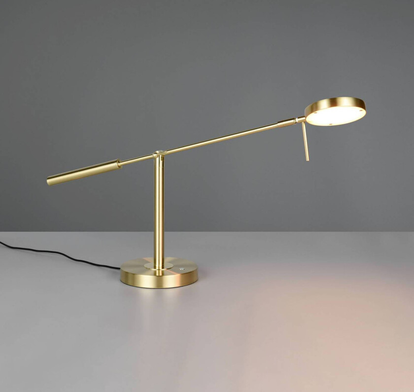 LED-bordlampe Monza, messingfarget, høyde 52 cm, metall