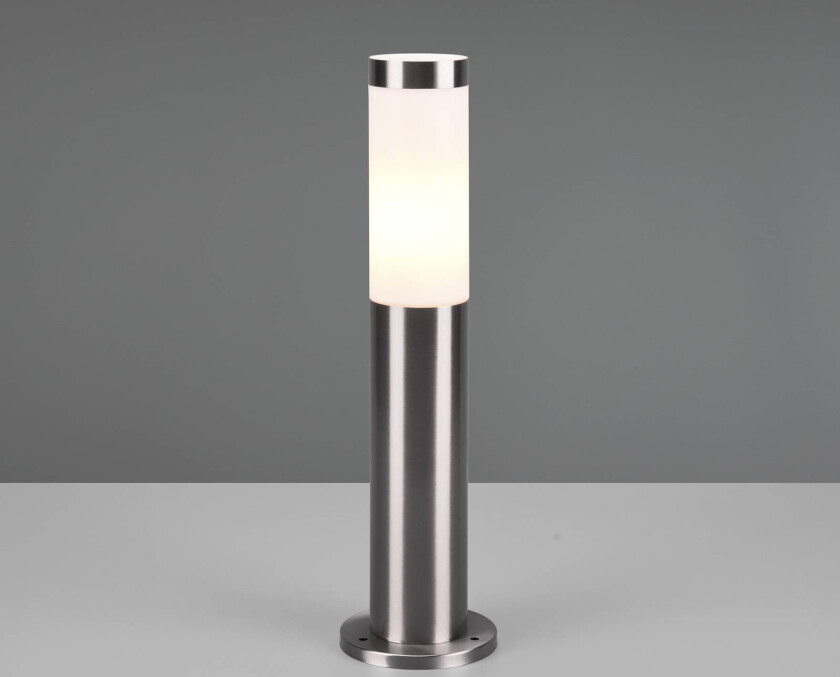 Sokkellampe Trioto, nikkelfarget, høyde 45 cm, stål