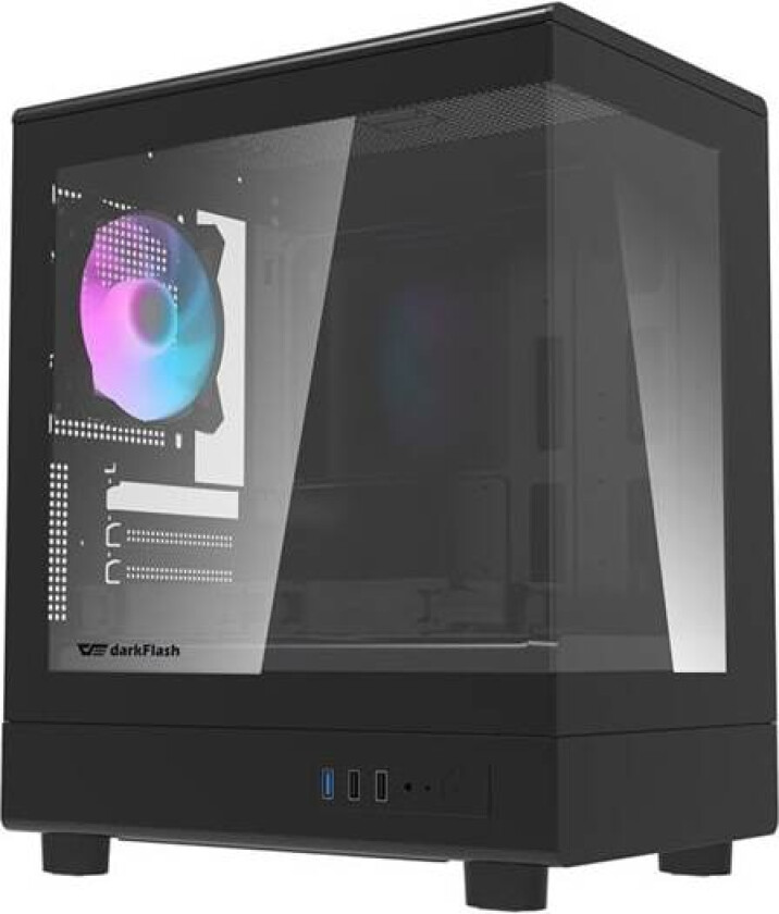 Darkflash DB330M PC-kabinett + 3 vifter (svart)