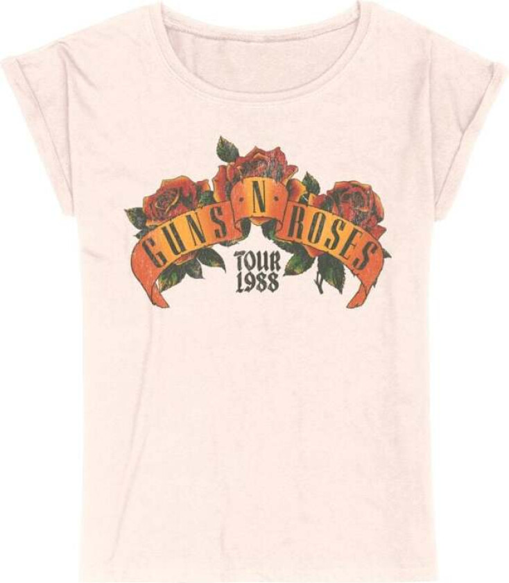 T-skjorte - Appetite Tour 1988 Roses - S til 3XL - Damer - lyserosa