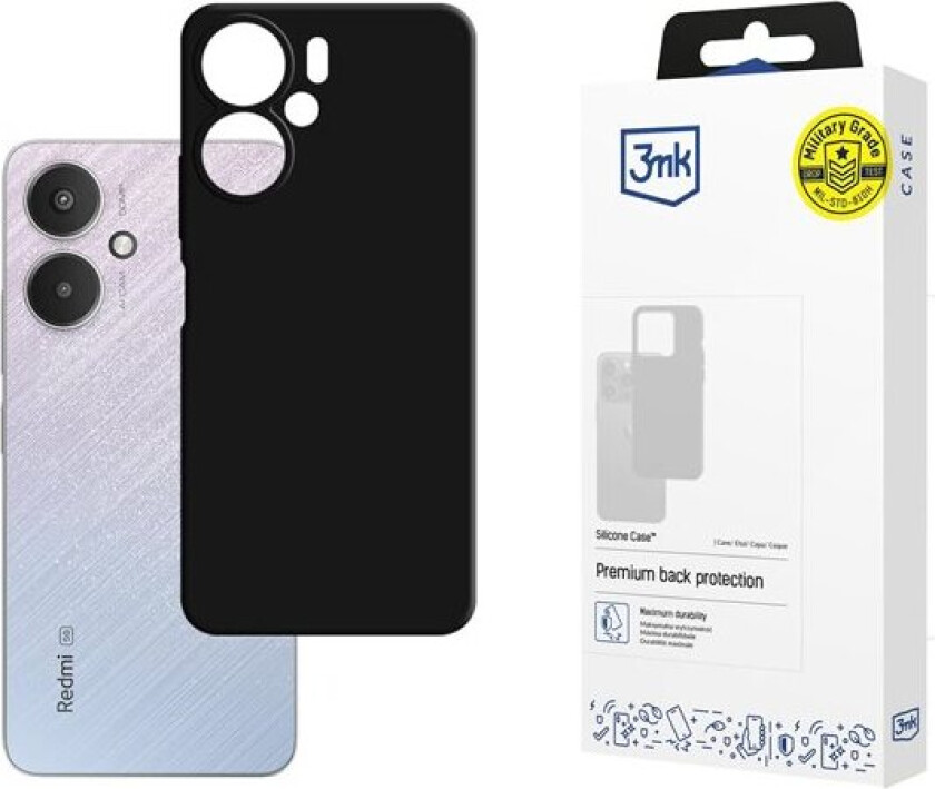3mk Silikonveske for Xiaomi Redmi 13C 5G - svart