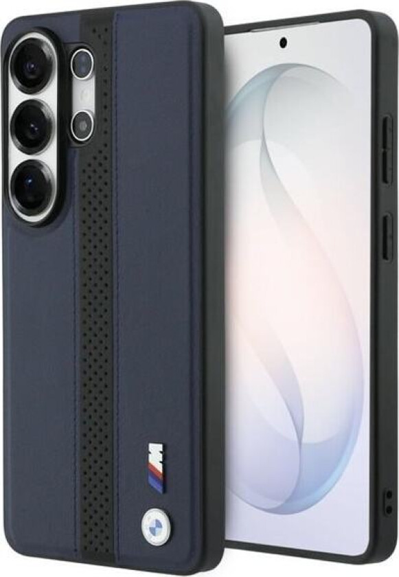 Perforert MagSafe-etui med stripe og logo for Samsung Galaxy S26 Ultra - marineblå