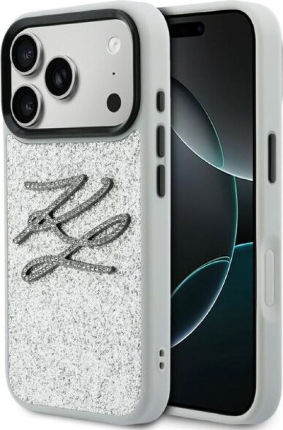 IML IML Glitter KL Diamond Logo-etui for iPhone 17 Pro - sølv