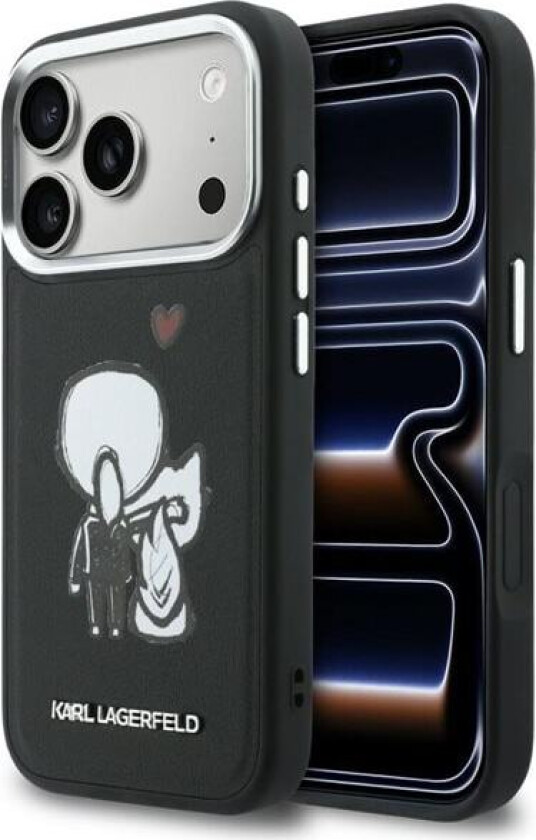 Karl & Choupette MagSafe-etui med logo på baksiden for iPhone 17 Pro Max - Svart