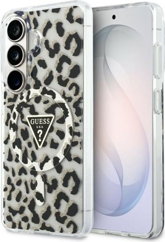 IML MagSafe-etui med triangeltrykk i leopardmønster for Samsung Galaxy S26 - Svart