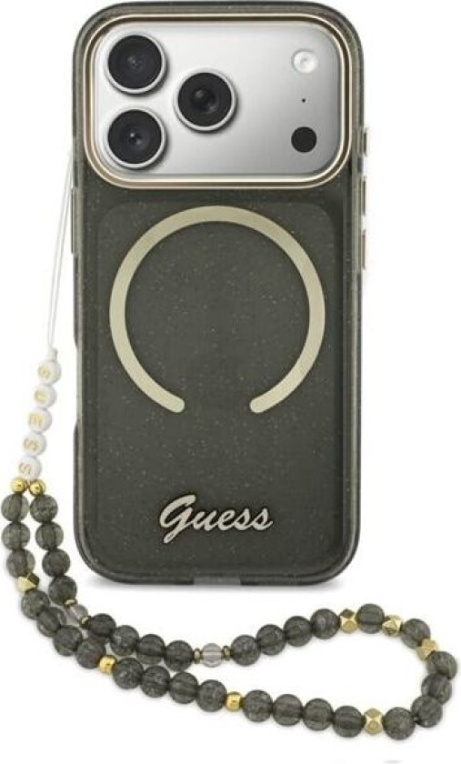 IML Glitter Script Strap MagSafe-etui for iPhone 17 Pro - Svart