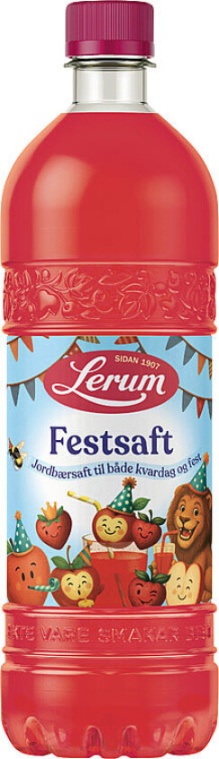 Festsaft Jordbær Festsaft er ekte fruktsaft til både hverdag og fest og er en fest av en smaksbombe og noe alle liker.