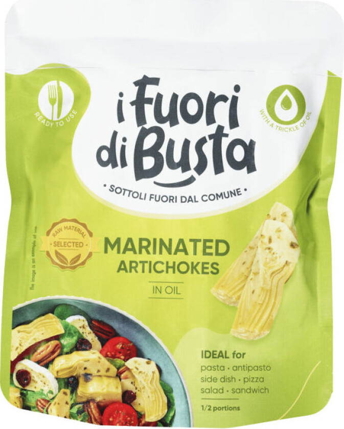Artisjokker Marinerte kvarte artisjokkhjerter av høyeste kvalitet.
Ingen lake - ingen søl.
Perfekt topping til pizza og som ingrediens i sandwich og salater.