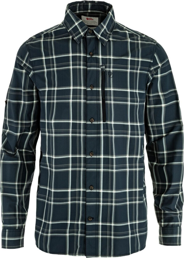 Men's Abisko Hike Shirt Long Sleeve Dark Navy-chalk White