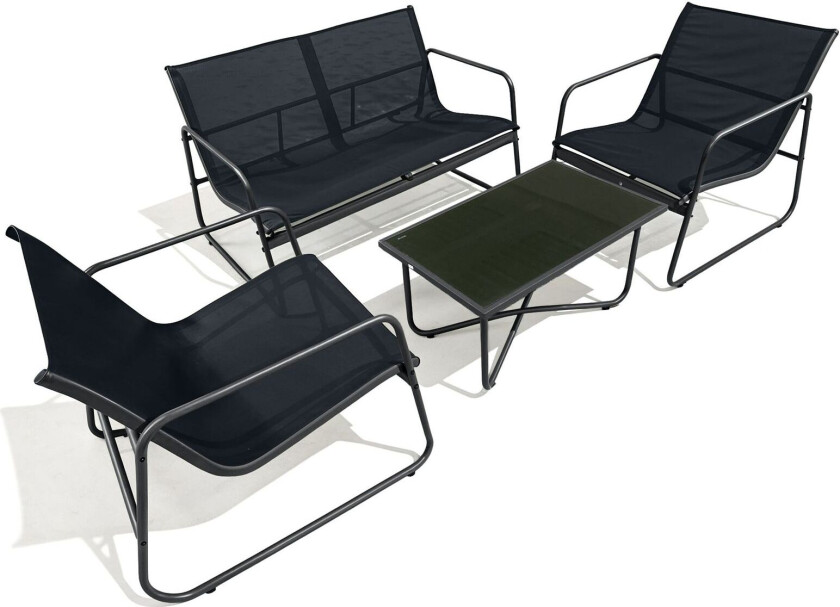 Pelanda loungesett for utendørs bruk - Svart