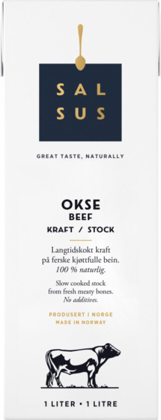 Oksekraft Oksekraft er produsert i Norge. Langtidskokt kraft av kjøttfulle storfebein, grønnsaker, krydder og urter. Kun naturlige ingredienser uten tilsetningsstoffer.