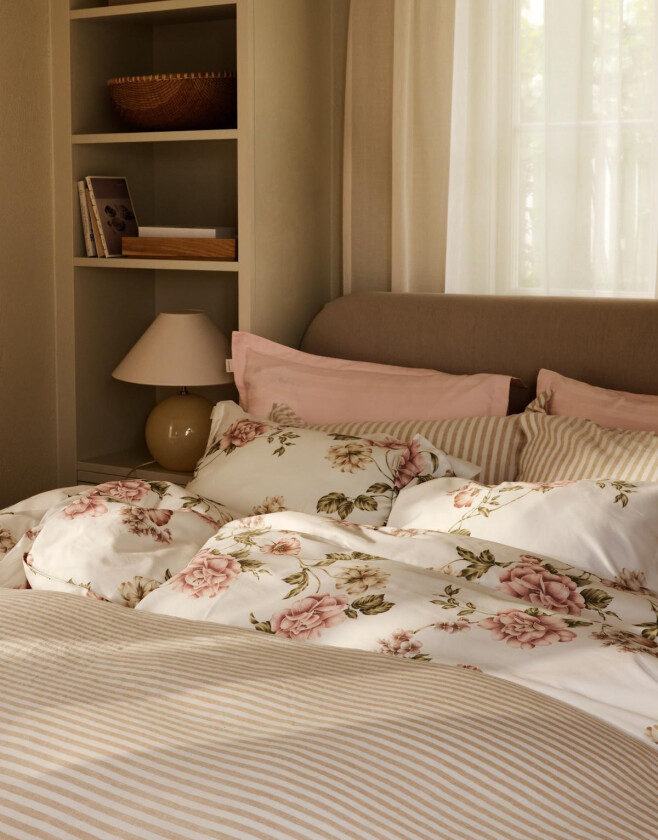Sengesett Floral Sateng Rosa 200x220