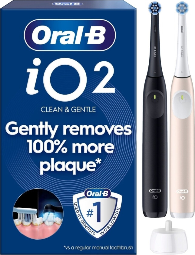 iO Series 2 Duo Edition elektrisk tannbørste, Night Black & Calm Pink