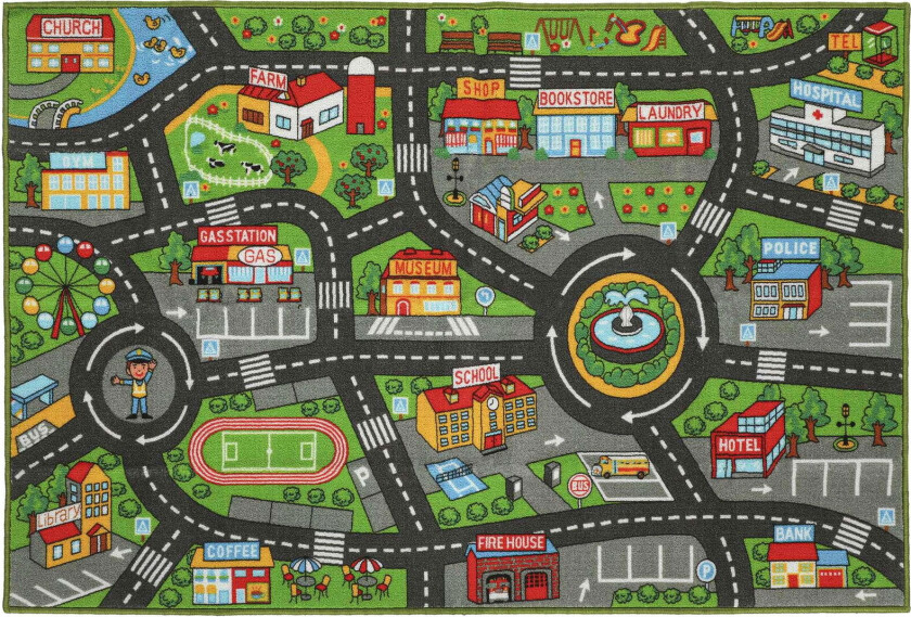 Sklisikker lekematte for babyer – City Design, 200x150 cm