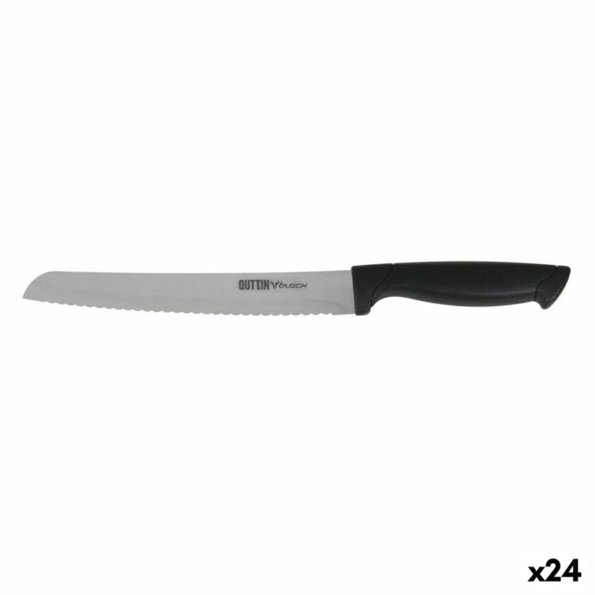 Brødkniv Quttin Black Svart Sølv 24 enheter 20 cm